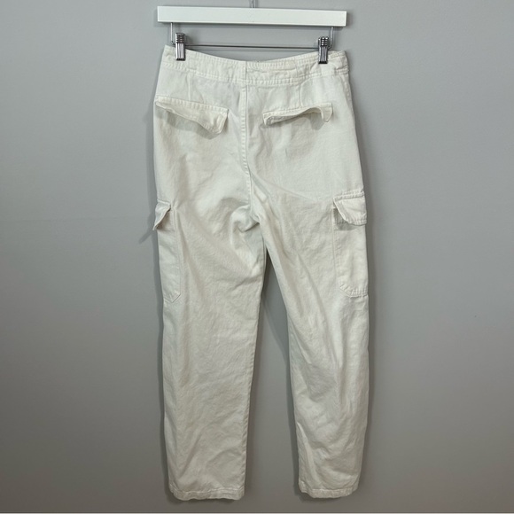 Zara White Wide Leg Baggy Cargo Pants Women’s Size 4 - Picture 4 of 5